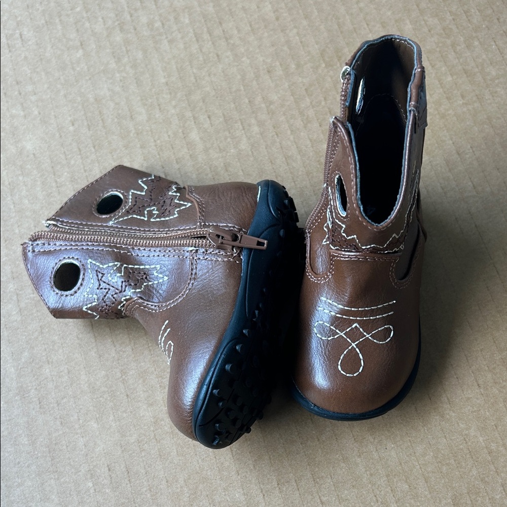 Wonder Nation Brown Kids Western Boots